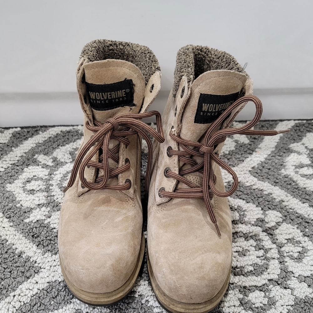 Wolverine Taupe Hiking Work Boot Size 6.5 - image 5